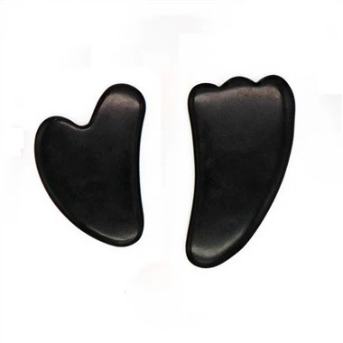 Melnais obsidiāns gua sha akmens