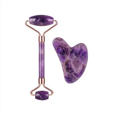 Ametista sejas rullīti un gua sha komplekts