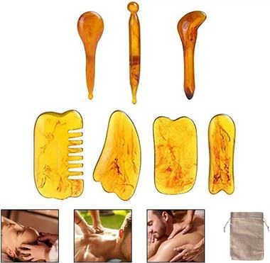 Sveķi Amber gua sha sejas rīki