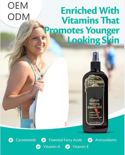 Natural Organic Carrot Tanning Oil For Body